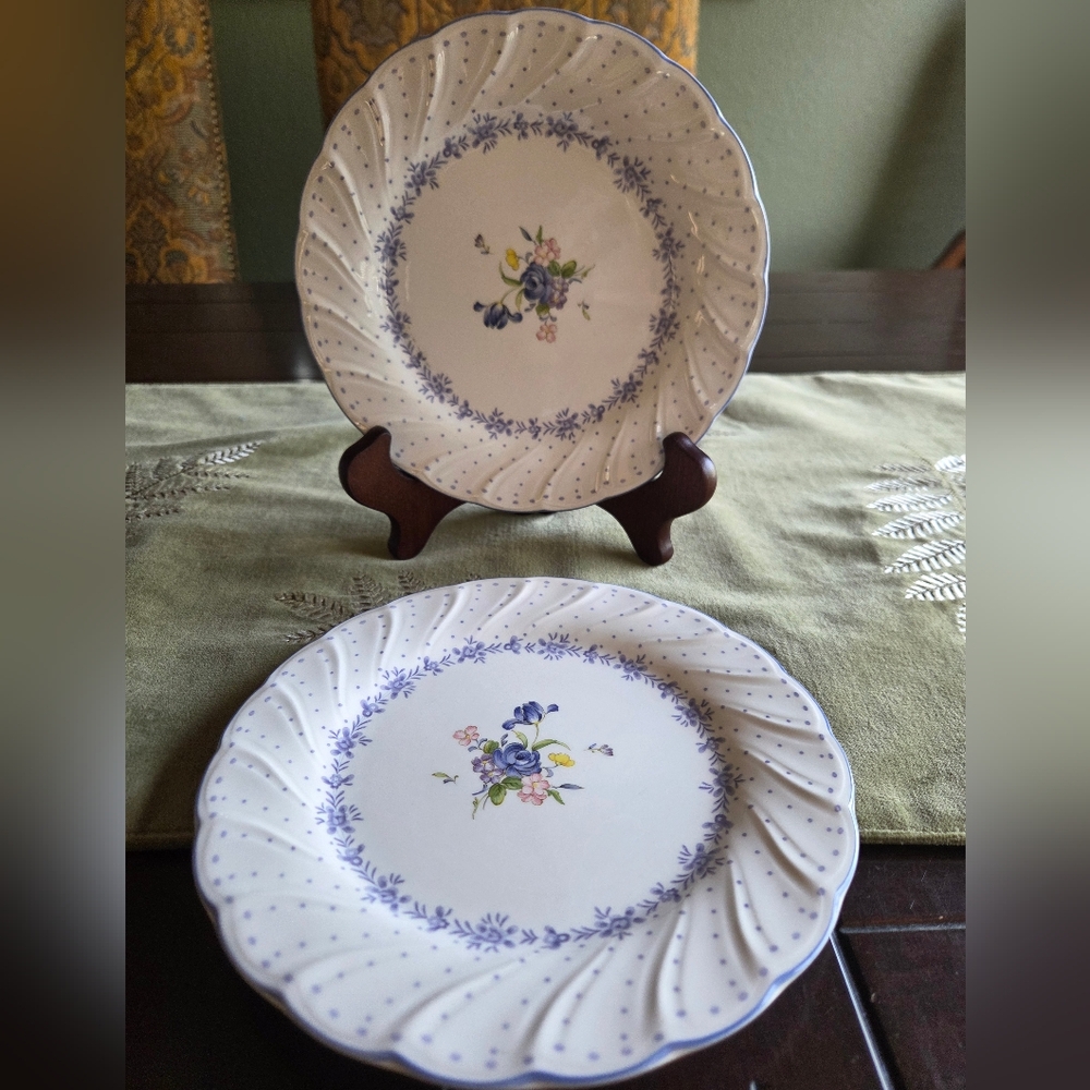 Nikko Japan Blue Peony Lunch Plates (2)